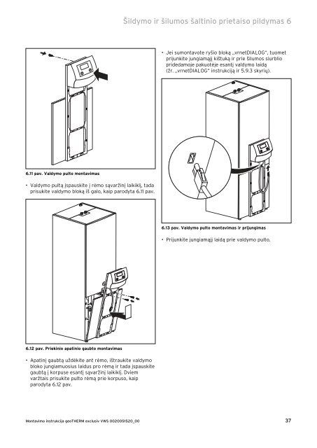 Montavimo instrukcija geoTHERM exclusiv - Geoterminis šildymas