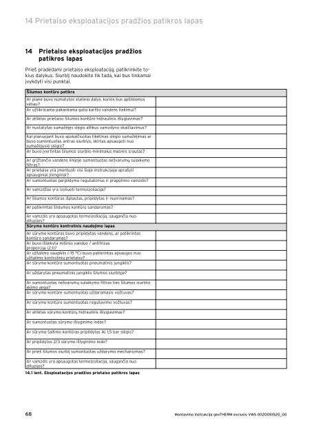 Montavimo instrukcija geoTHERM exclusiv - Geoterminis šildymas