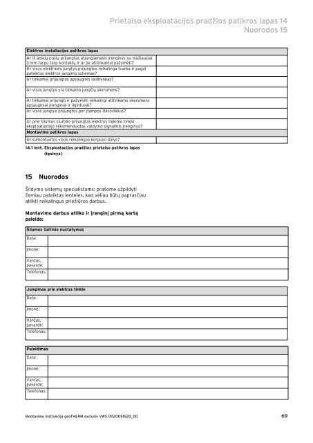 Montavimo instrukcija geoTHERM exclusiv - Geoterminis šildymas