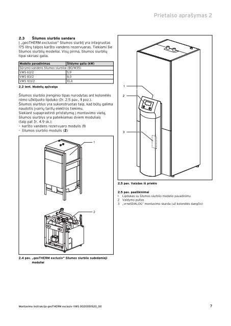 Montavimo instrukcija geoTHERM exclusiv - Geoterminis šildymas