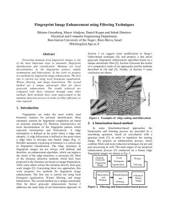 Fingerprint Image Enhancement using Filtering Techniques