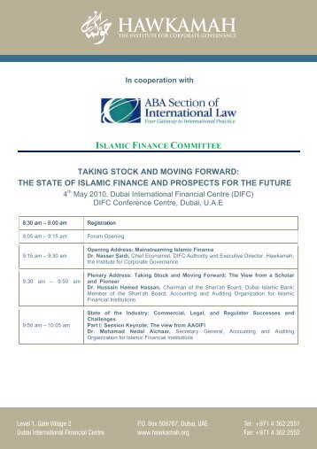 the state of islamic finance and prospects for the future