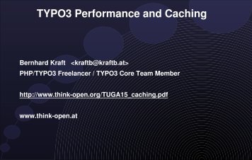 TYPO3 Performance and Caching