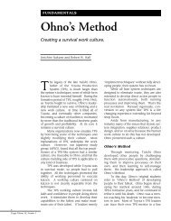 Ohno's Method - Association for Manufacturing Excellence
