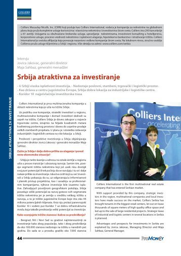Srbija atraktivna za investiranje - ProMoney