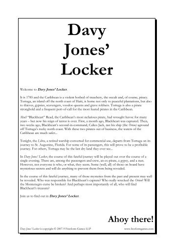 Davy Jones' Locker - Freeform Games