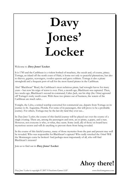 Davy Jones' Locker - Freeform Games