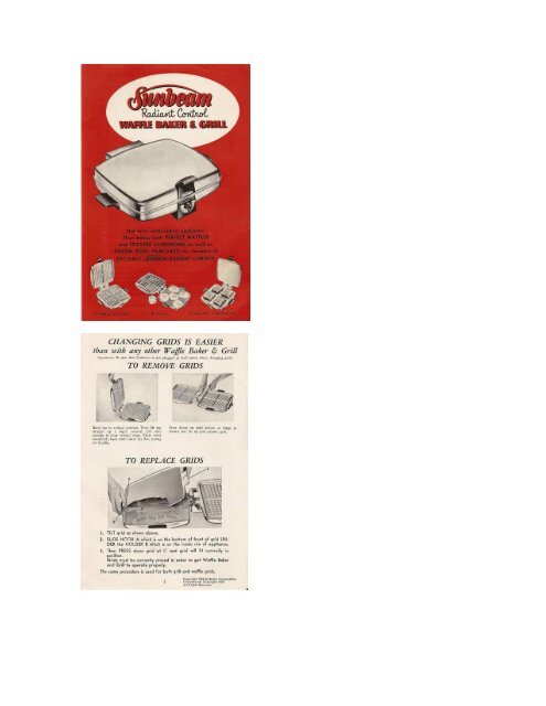 sunbeam w2 waffle iron manual