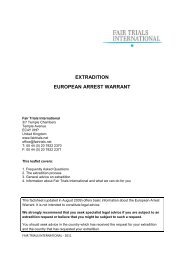 extradition european arrest warrant - Fair Trials International