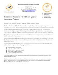 Simmental Australia - 'Gold Seal' Quality Assurance Program