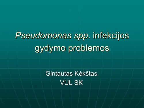 Pseudomonas spp . infekcijos gydymo problemos - I-Manager