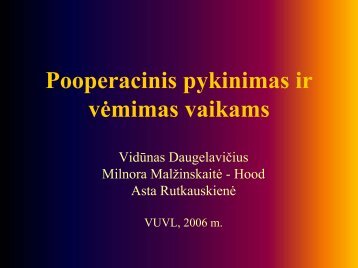 Pooperacinis pykinimas ir vėmimas vaikams - I-Manager