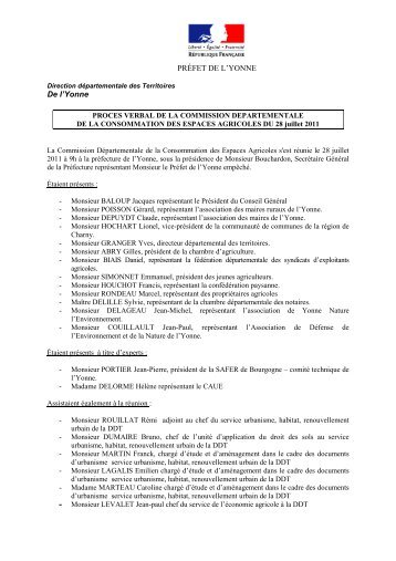 ProcÃ¨s verbal du 28-07-11 - 0,06 Mb - PrÃ©fecture de l'Yonne