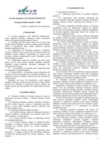 Gyvybės draudimo UAB “BONUM PUBLICUM” Pensijų ... - I-Manager