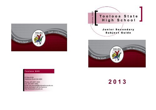 junior-secondary-subject-guide - Toolooa State High School