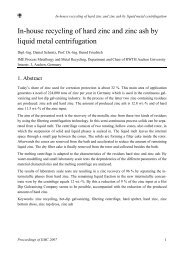 In-house recycling of hard zinc and zinc ash by liquid metal ...