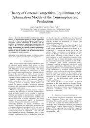 Theory of General Competitive Equilibrium and Optimization Models ...