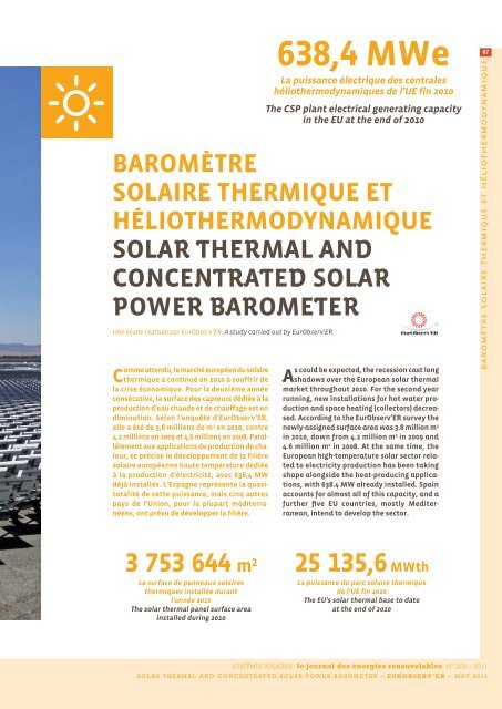 BAROMÃTRE SOLAIRE THERMIQUE ET - EurObserv'ER