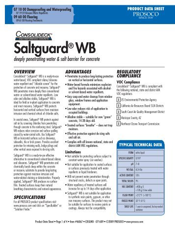 Prosoco Saltguard WB Product Data Sheet - Brock White