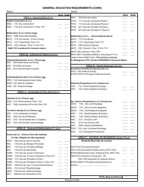 BBA in Accounting - Checksheet