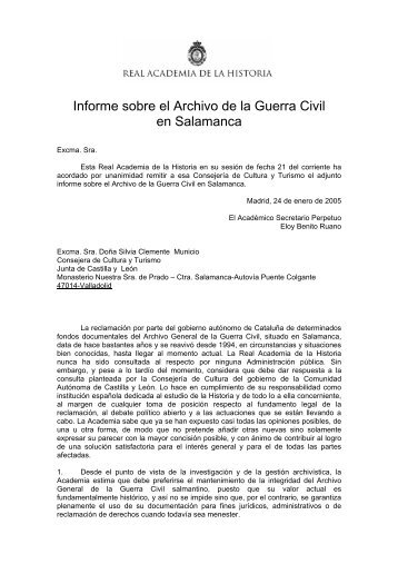 Informe sobre el Archivo de la Guerra Civil en Salamanca