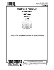 Illustrated Parts List 580400 950cc GAS - Briggs & Stratton