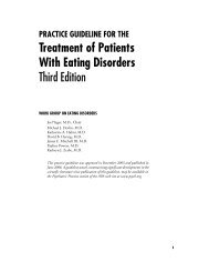 Practice Guideline for the Treatment of Patients With Eating Disorders