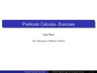 Predicate Calculus- Exercises - Computer Science - University of ...