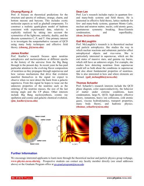 Physics Graduate Brochure - Physics - North Carolina State University