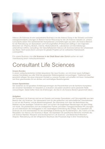 Consultant Life Sciences
