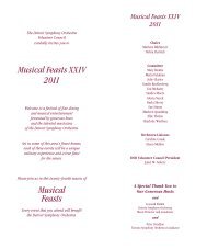 Musical Feasts Musical Feasts XXIV 2011 - Detroit Symphony ...