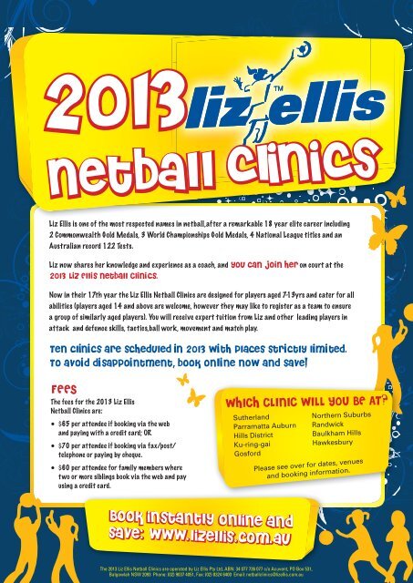 Liz Ellis Clinis 2013 - Northern Suburbs Netball Association
