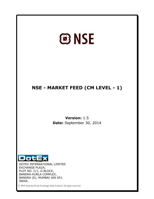 Download Real Time Technical Specification Cm Level 1 Pdf Nse