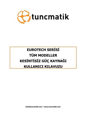 Eurotech KullanÄ±m KÄ±lavuzu - Tuncmatik