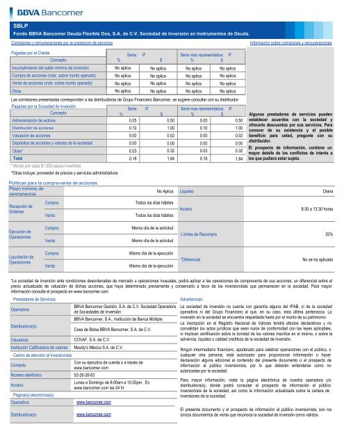 documento con informaciÃ³n clave para la inversiÃ³n - Bancomer.com