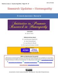 Research Updates - Homeopathy - Initiative to Promote Research in ...