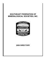 2009 SFMS Directory pdf - American Federation of Mineralogical ...