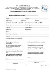 Anmeldungsformular - Berufsfachschule - Friedrich-List-Schule Berlin
