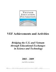 VEF Achievements and Activities - Vietnam Education Foundation