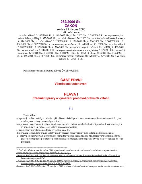 Co je podle zákona 262 2006 Sb zákoník práce ve znění pozdějších předpisů prevence rizik?