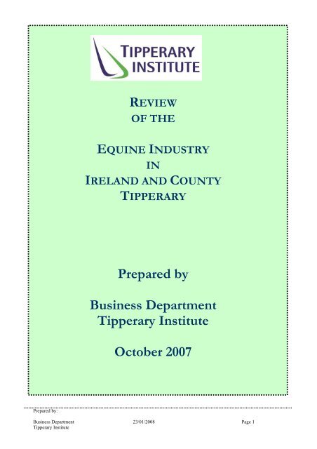 Review of the Equine Industry Tipperary 2007.pdf - South Tipperary ...