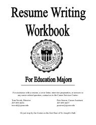 education resume workbook for web - Saint Joseph's College of Maine