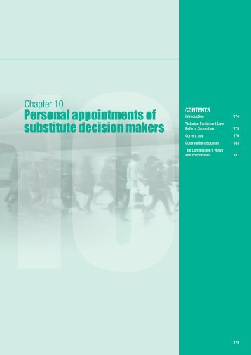 Personal appointments of substitute decision makers - Victorian Law ...