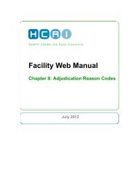 Chapter 8: Adjudication Reason Codes - HCAI