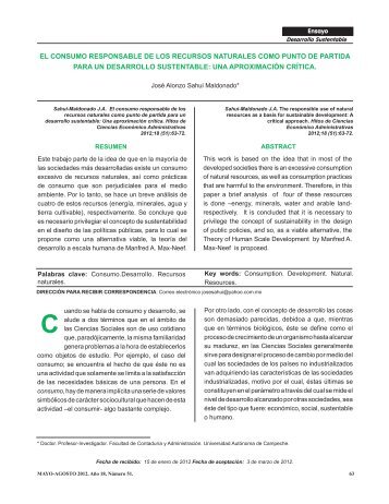 el consumo responsable de los recursos naturales ... - Publicaciones