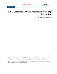 Integrating Centera with Oracle Records Database ... - EMC Centera