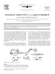 Stereoselective synthesis of the C1–C13 segment of dolabelide B