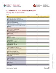 CLB â Essential Skills Diagnostic Checklist