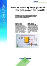 Three pH measuring loops guarantee - Mettler Toledo