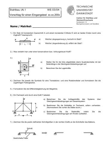 Name / Matrikel: Stahlbau